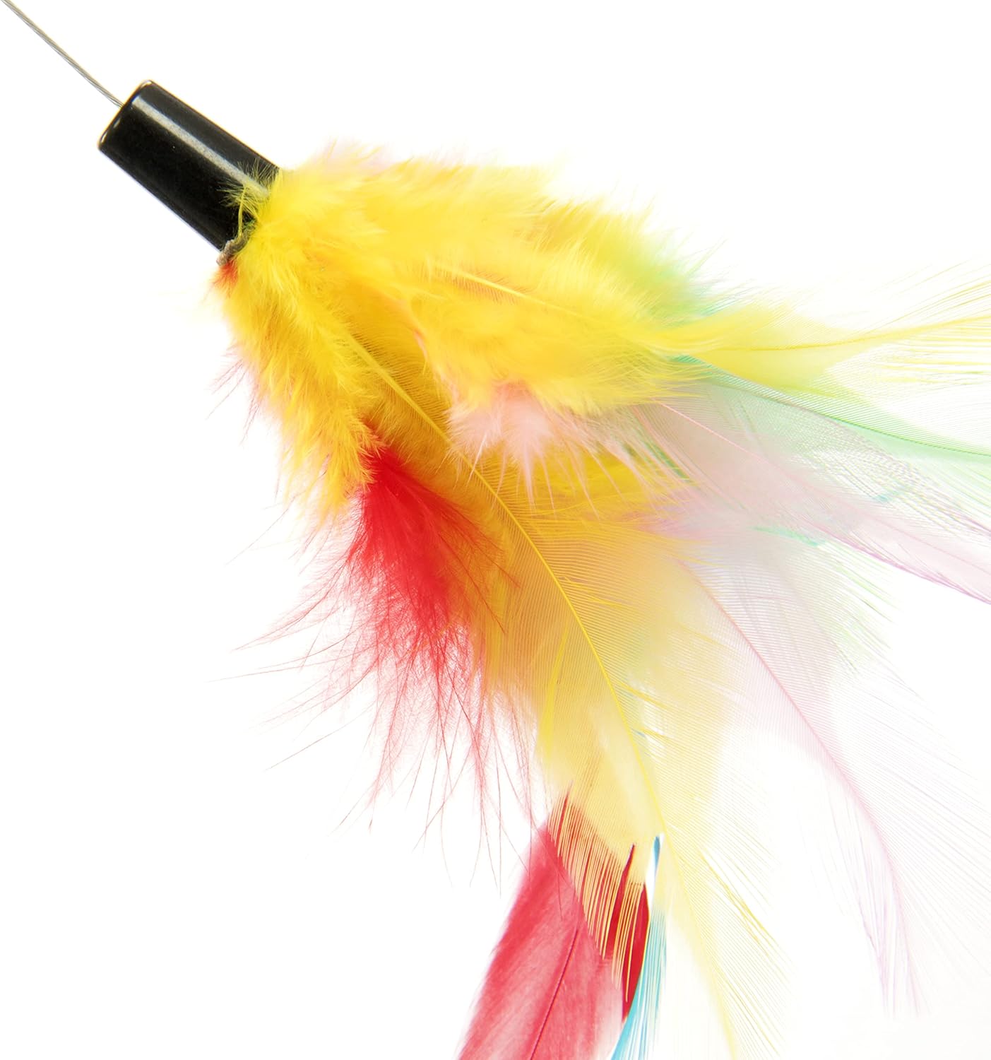 Automatic Spinning Cat Teaser Toy with Feather Wand | 7" Base, 14.75" Tall | Battery-Powered Interactive Play for Cats