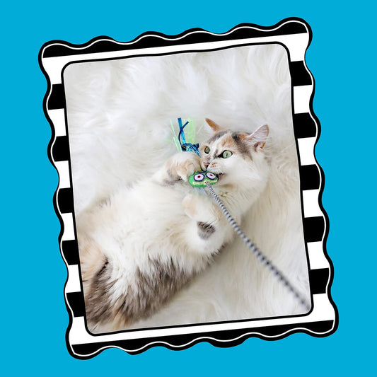 Funny Frog Cat Teaser Wand | 41.5" Interactive Wand Toy with Colorful Ribbons | Play & Exercise Tool for Cats